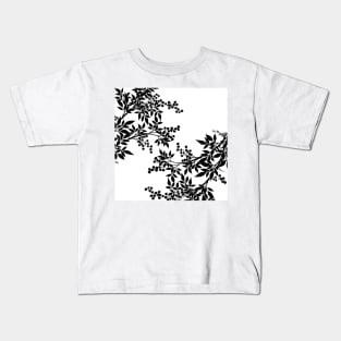 LEAF TOILE BLACK AND WHITE Kids T-Shirt